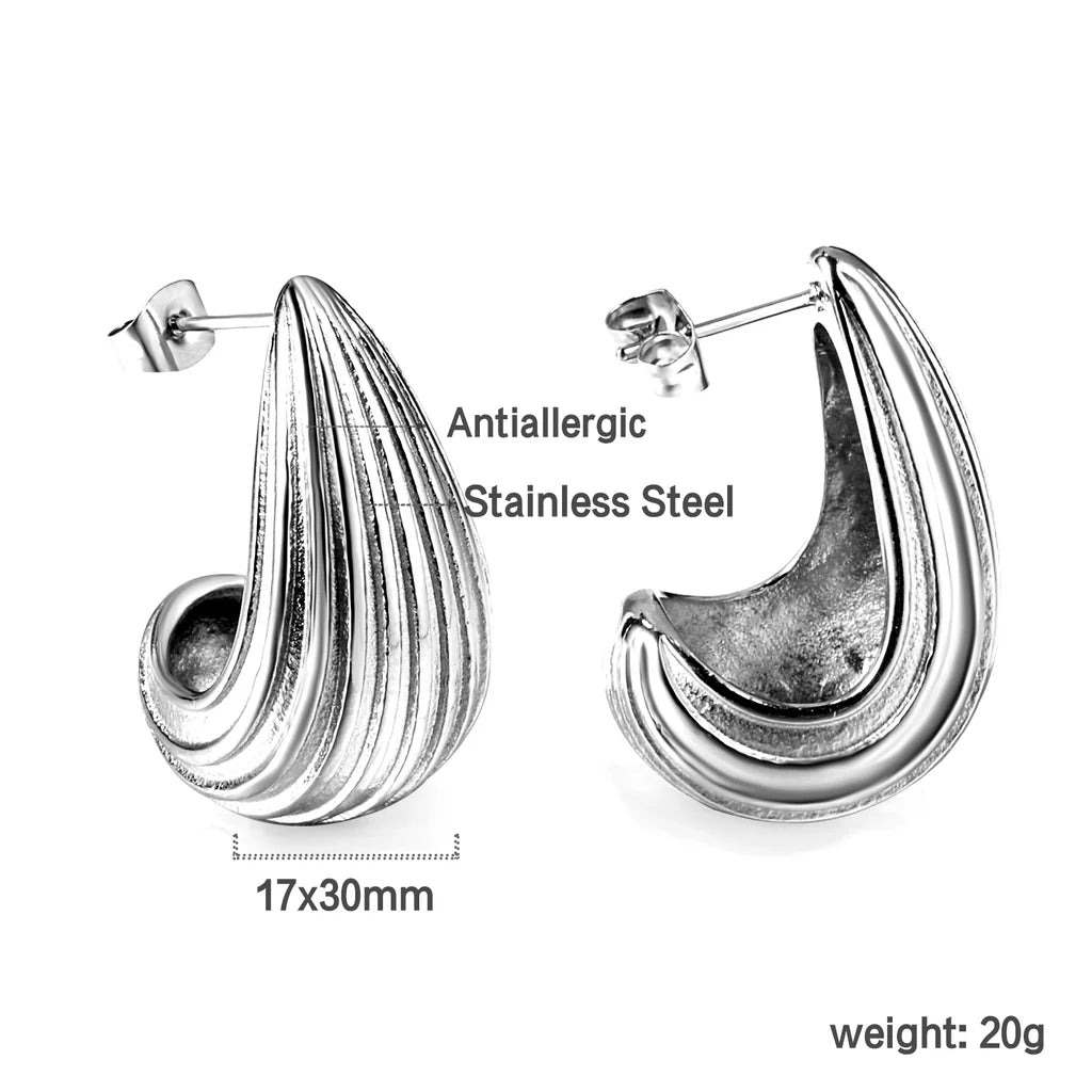 Vertical Drop Oval Earrings