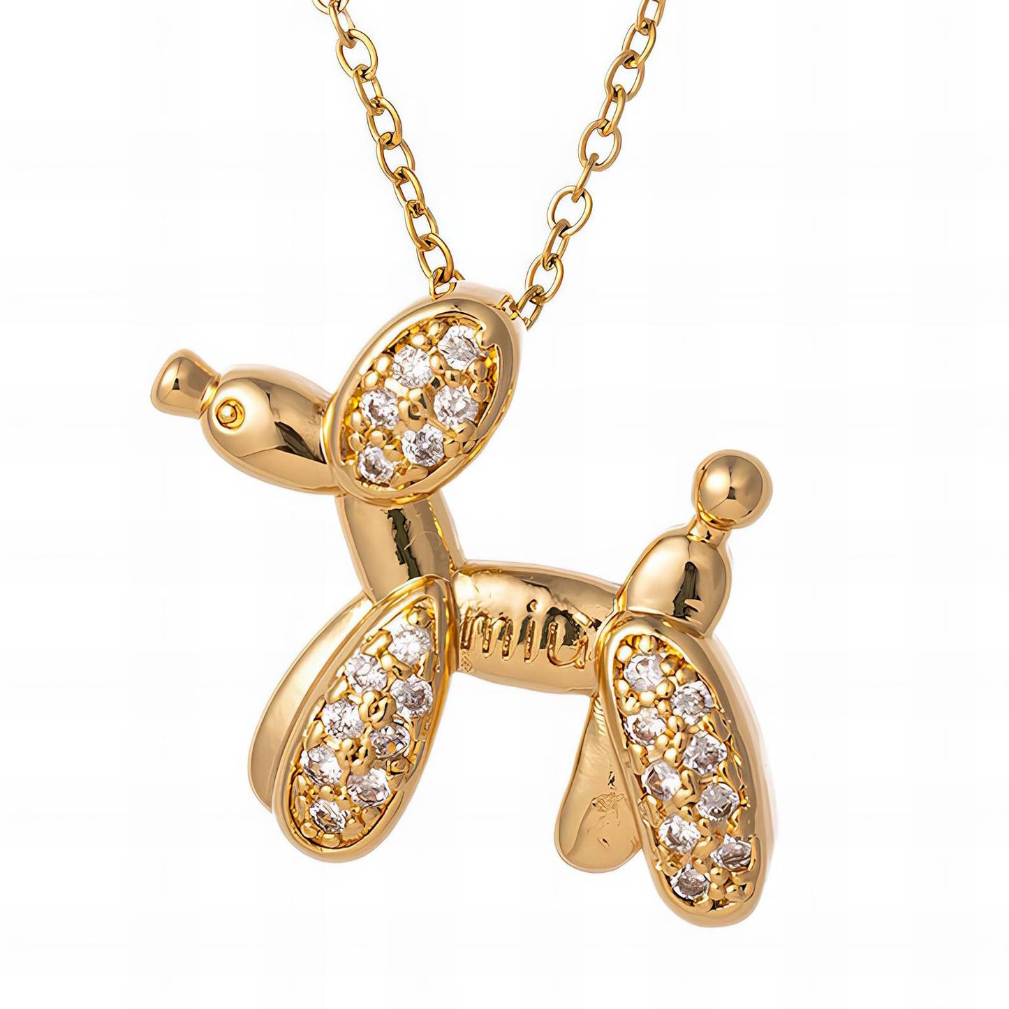 "Dog" Necklace, 18K Gold Plated Steel