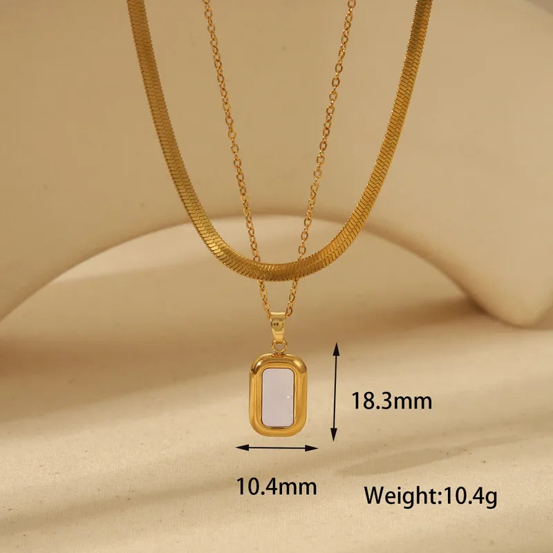 Style Simple Style Commute Irregular Round Solid Color 304 Stainless Steel Acrylic Artificial Pearls 18K Gold Plated Pendant Necklace