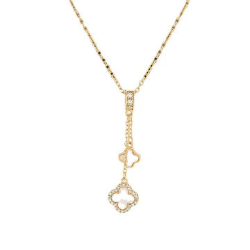 Moderate Luxury Quadrilateral Geometric Titanium Steel 18K Gold Plated Necklaces
