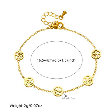 Women Fashion Plant Tree Stainless Steel Electroplating Jewelry Sets