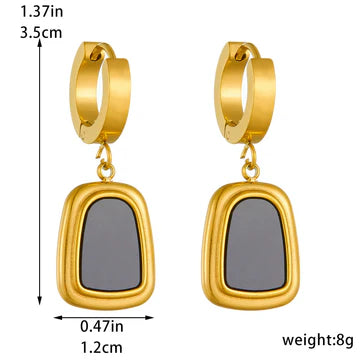 Fashion Women Quadrilateral Stainless Steel Electroplating Jewelry Sets
