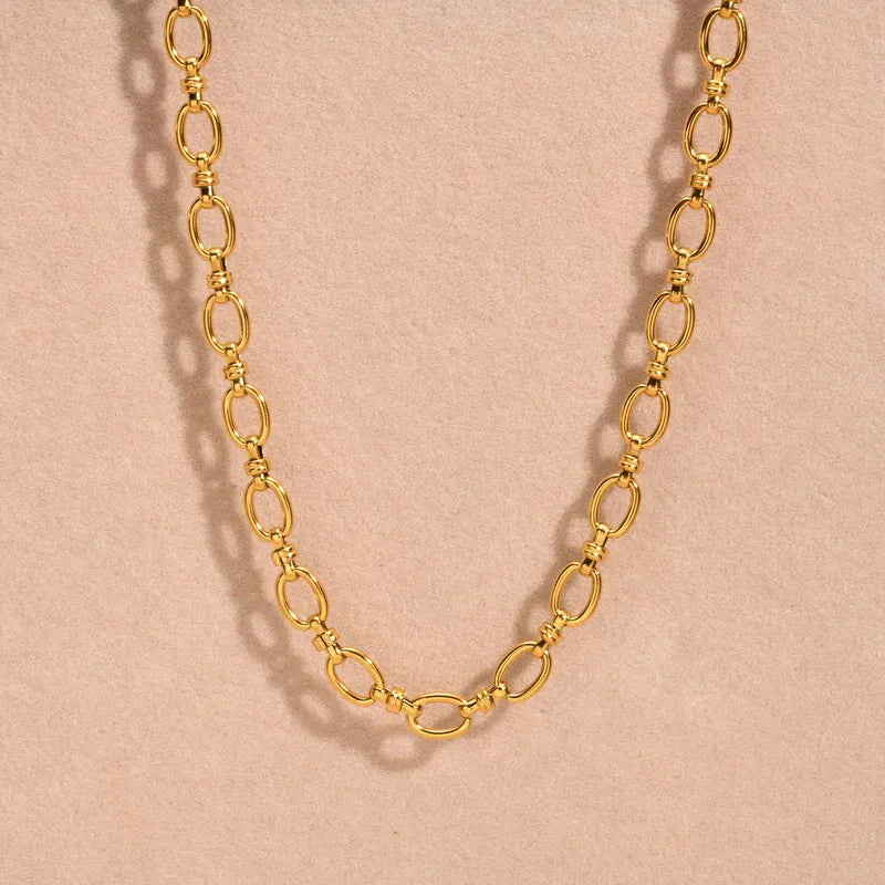 Simple Style Classic Style Solid Color 201 Stainless Steel 18K Gold Plated Necklace