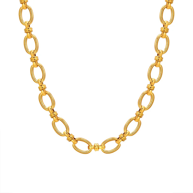 Simple Style Classic Style Solid Color 201 Stainless Steel 18K Gold Plated Necklace