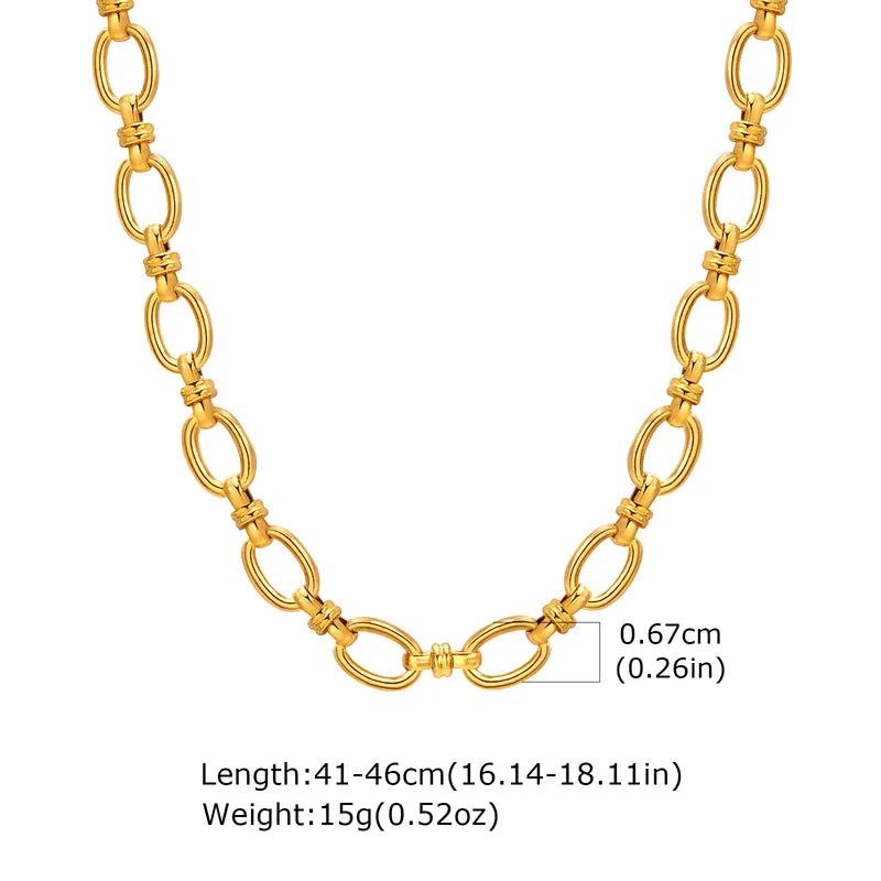 Simple Style Classic Style Solid Color 201 Stainless Steel 18K Gold Plated Necklace