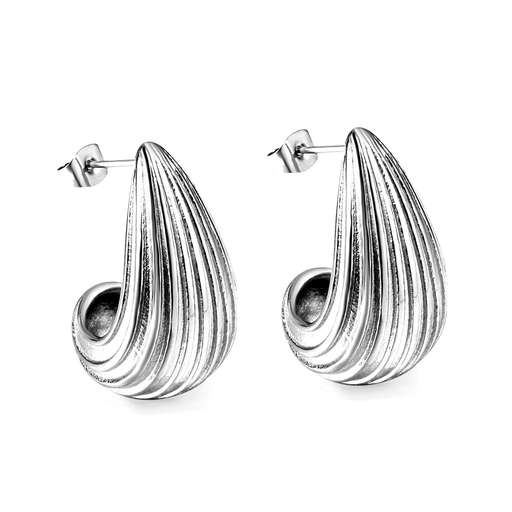 Vertical Drop Oval Earrings