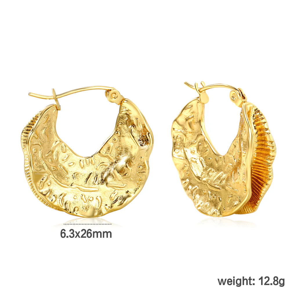 cast maple leaf earrings gold color