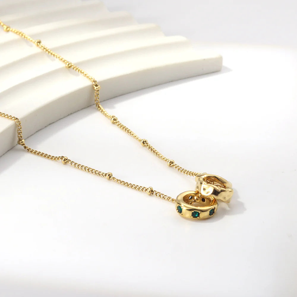 Wholesale Three irregular circles pendant necklace