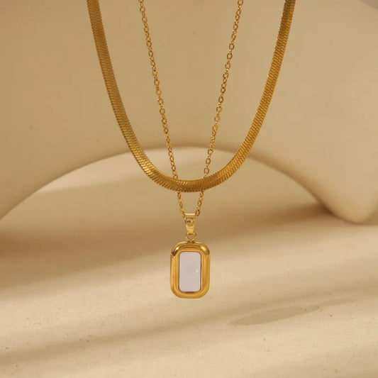 Style Simple Style Commute Irregular Round Solid Color 304 Stainless Steel Acrylic Artificial Pearls 18K Gold Plated Pendant Necklace